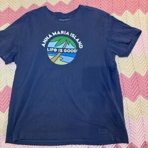 Life is Good Blue Graphic T-Shirt size: L